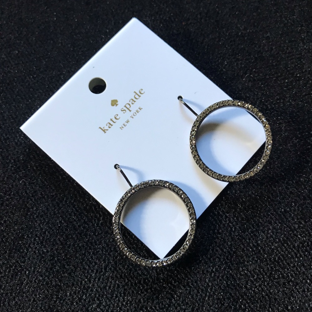 Kate Spade hematite Hoop Earrings